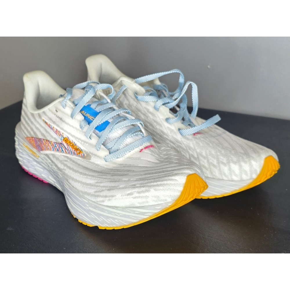 Brooks Launch 10 Womens Running Shoes White Blue Orange 1104501D143 Size 8.5 - Picture 7 of 7